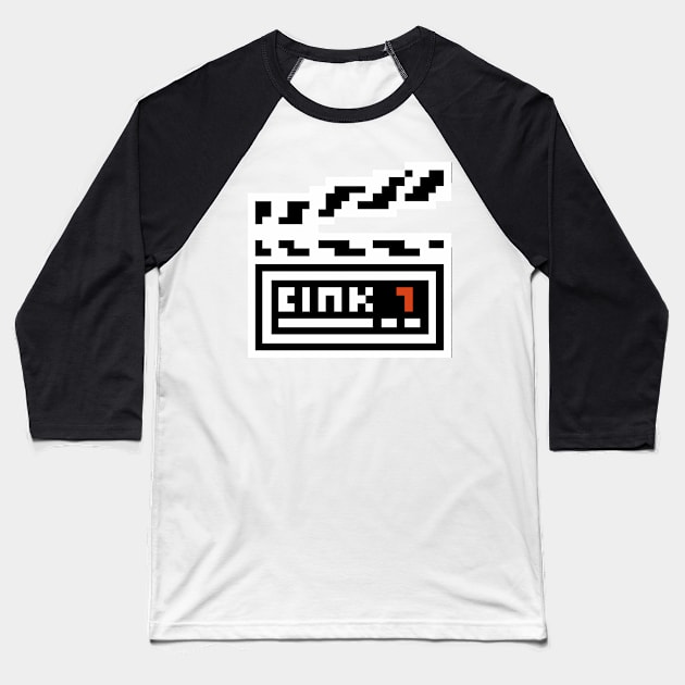 Pixel Art - Movie Ciak Baseball T-Shirt by Uwaki